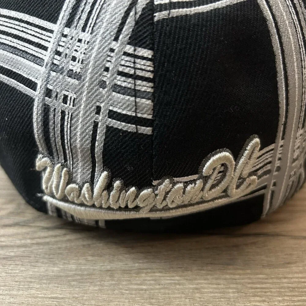 Washington DC Fitted Hip Hop Cap Size M Plaid Ultimate City Hunter Ultimate EUC